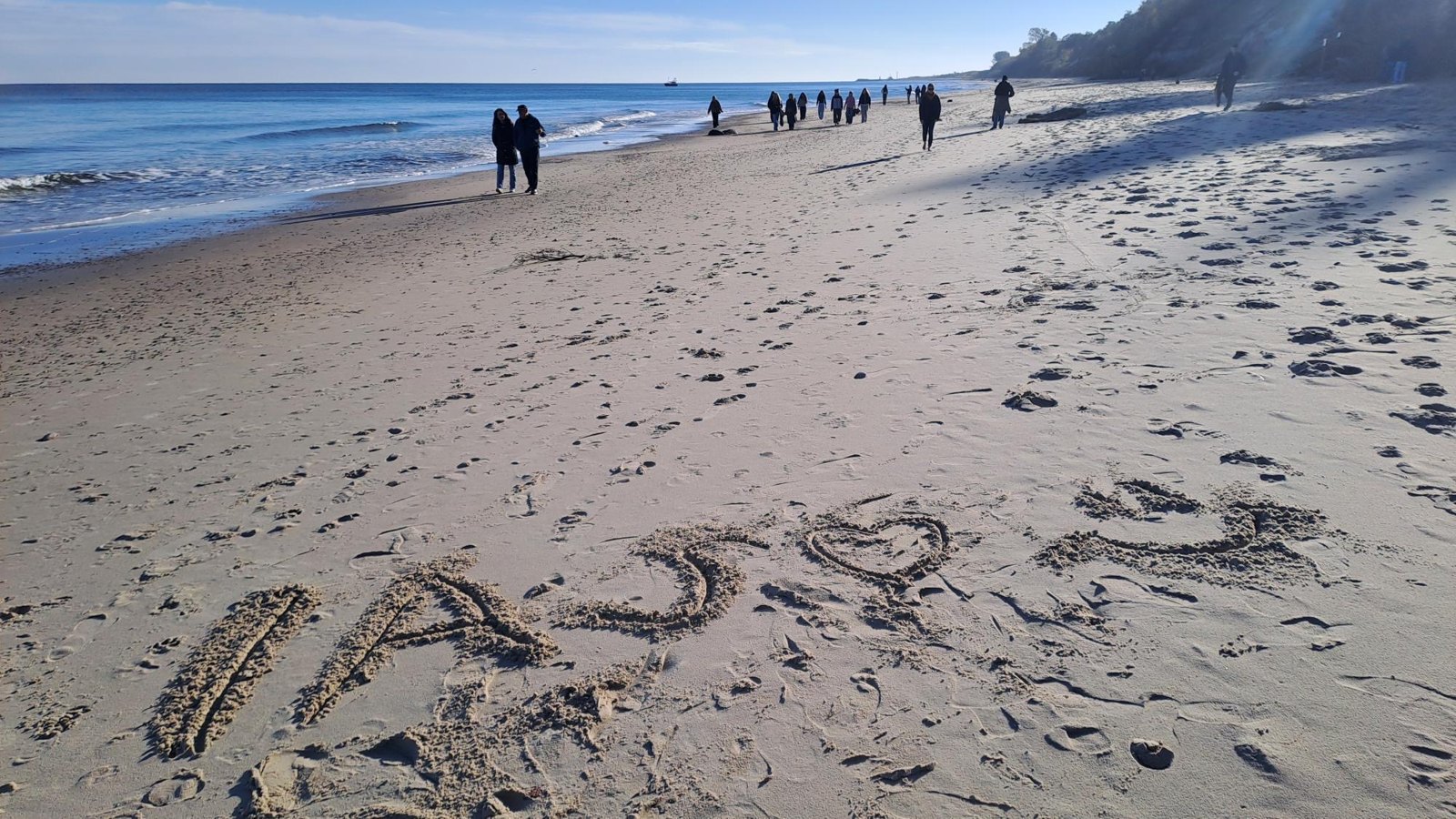 IAS students walking along the Baltic shore
