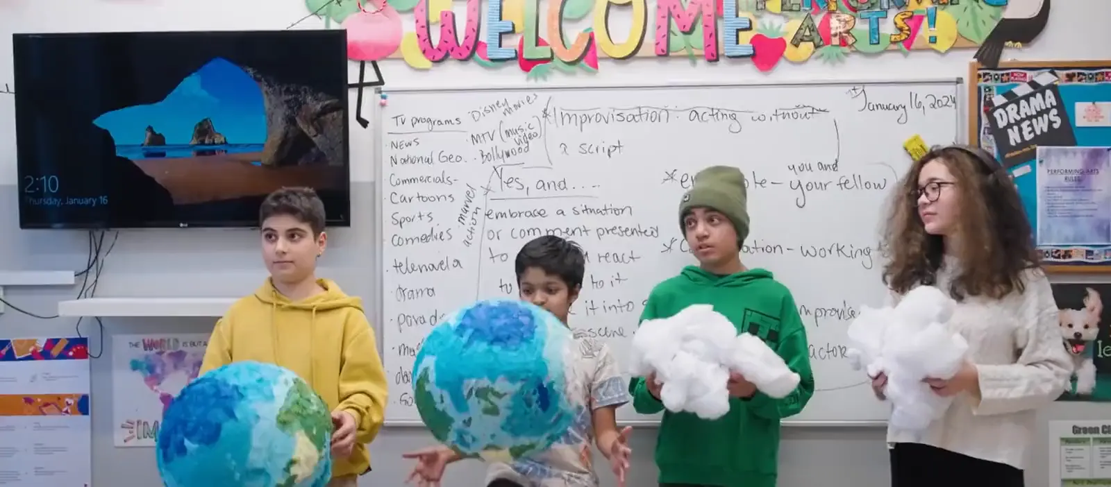 IAS pupils presenting their work in a classroom